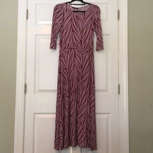 Burgundy and white maxi dress M